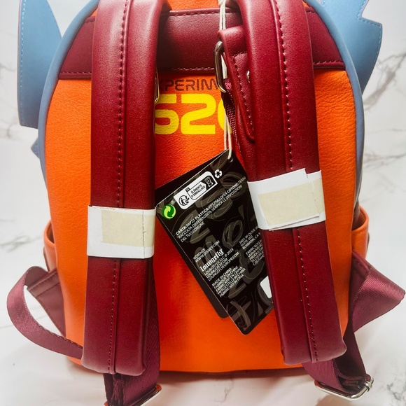 NWT- Loungefly Disney Stitch Experiment Womens 626 Faux Leather Mini BackPack - Picture 3 of 15